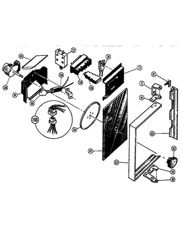 Microwave power compartment door