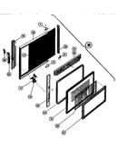 Microwave food cavity door
