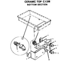 Thermador E12M ceramic top, bottom section (c12m) diagram