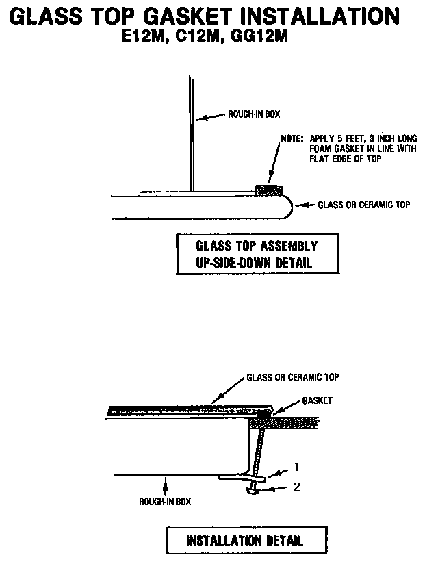 Glass top gasket installation