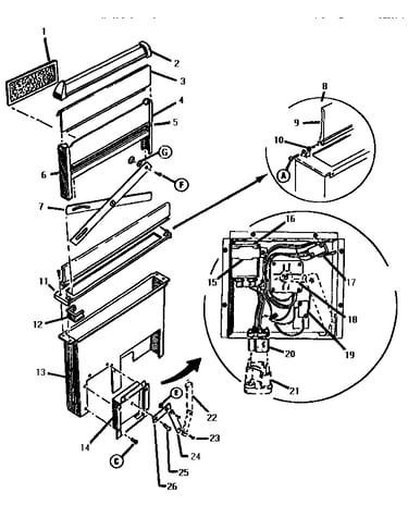 Snorkel assembly, rear view