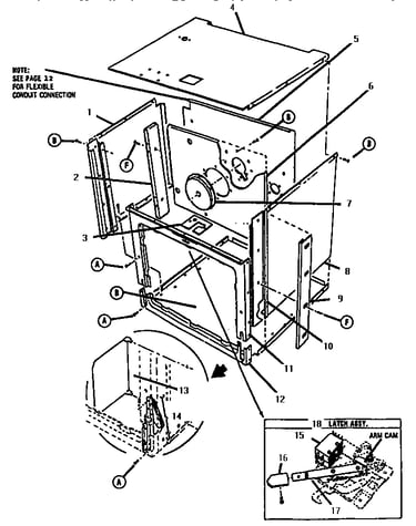 Oven body assembly, front view
