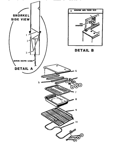 Racks, elements and pan assembly