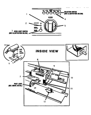 Main oven controls, right side
