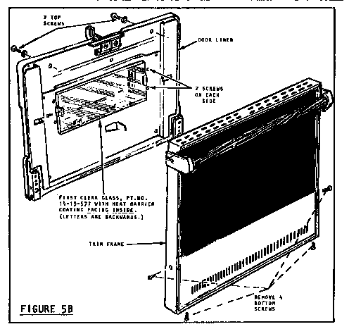 Self-cleaning door disassembly