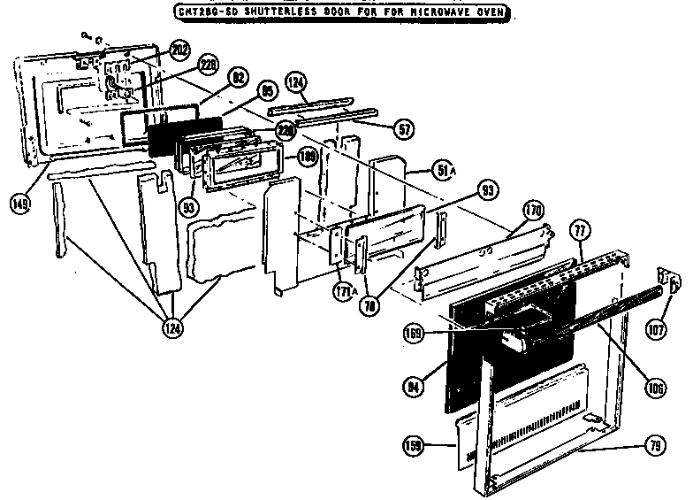 Shutterless microwave door