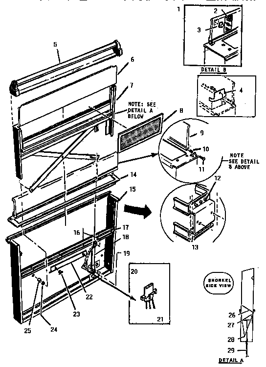 Backguard section