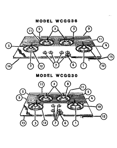 Wcgg cooktops (wcgg30) (wcgg36)