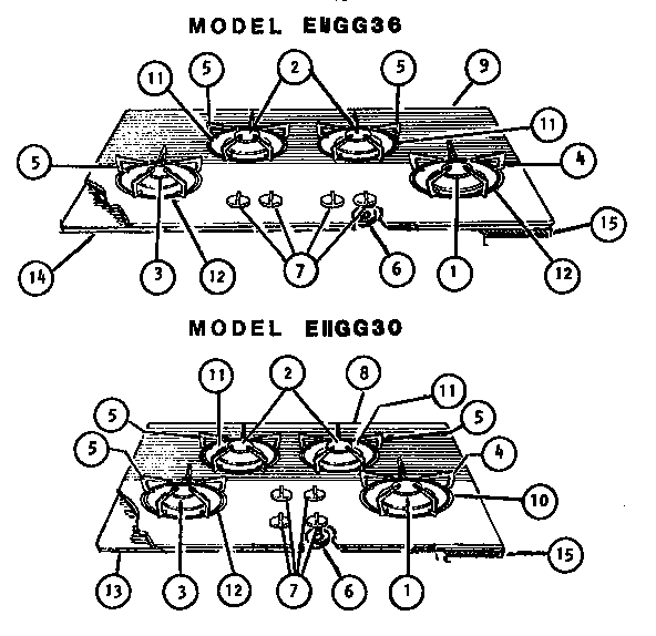 Eiigg cooktops (eiigg30) (eiigg36)