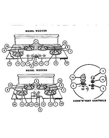 Wcggcv cooktops (wcggcv30) (wcggcv36)