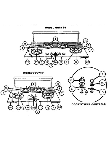 Eiiggcv cooktops (eiiggcv30) (eiiggcv36)