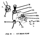 Thermador CP10 drain pump--heater assembly diagram