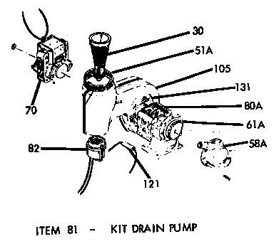 Drain pump--heater assembly