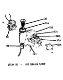 Drain pump--heater assembly