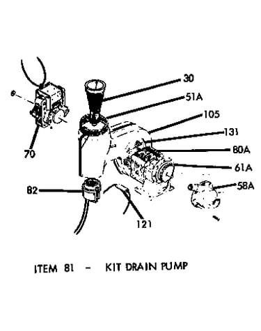 Drain pump--heater assembly
