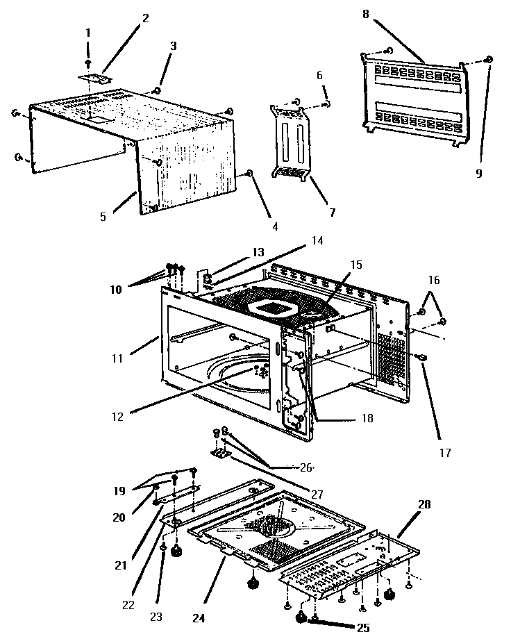 Food cavity cover, panels & base