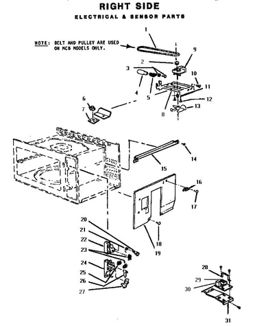 Electrical and sensor parts, right side