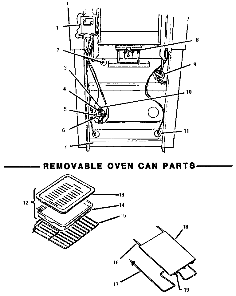 REAR OVEN AND REMOVABLE OVEN CAN (MCB265EC) (MB245) (MCB265)