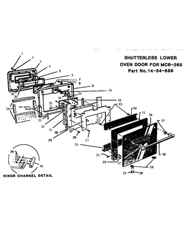 Shutterless lower oven door (mcb265ec) (mb245) (mcb265)