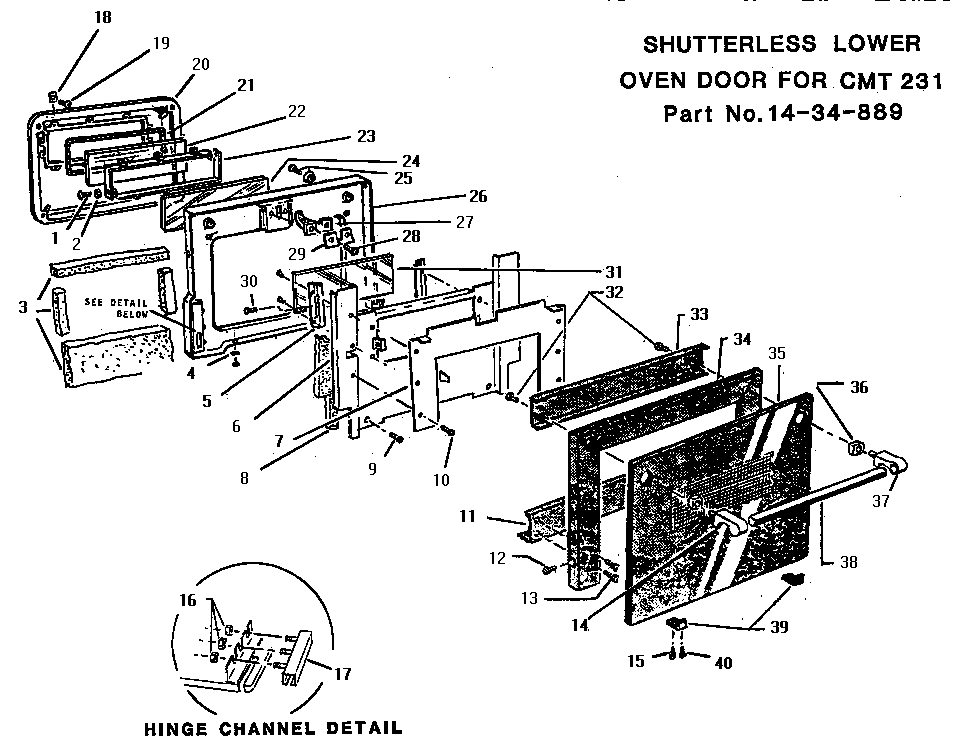 Oven door, lower