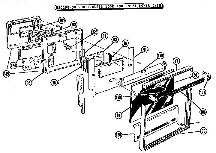 SHUTTERLESS DOOR FOR LOWER OVEN