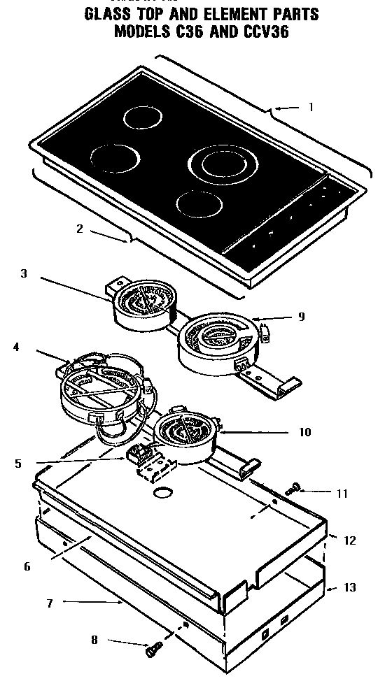 Glass top and elements (c36) (ccv36)