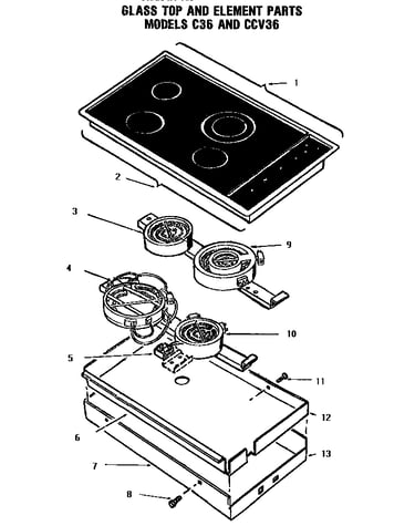 Glass top and elements (c36) (ccv36)
