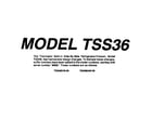 Thermador TSS36DAW-06 front cover diagram