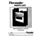 Thermador GCRG304 cover page-text only diagram