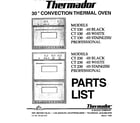 Thermador CT130-03 front cover diagram