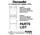 Thermador CMT127N-01 cover page diagram