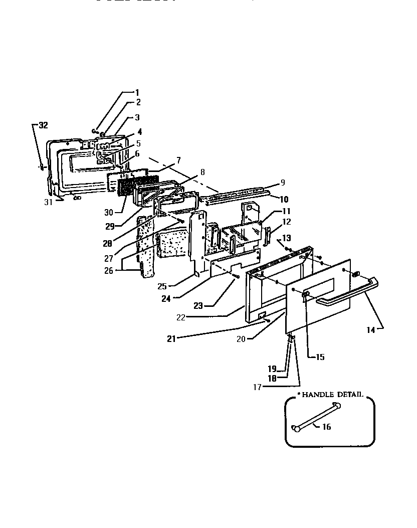 Upper oven door assembly