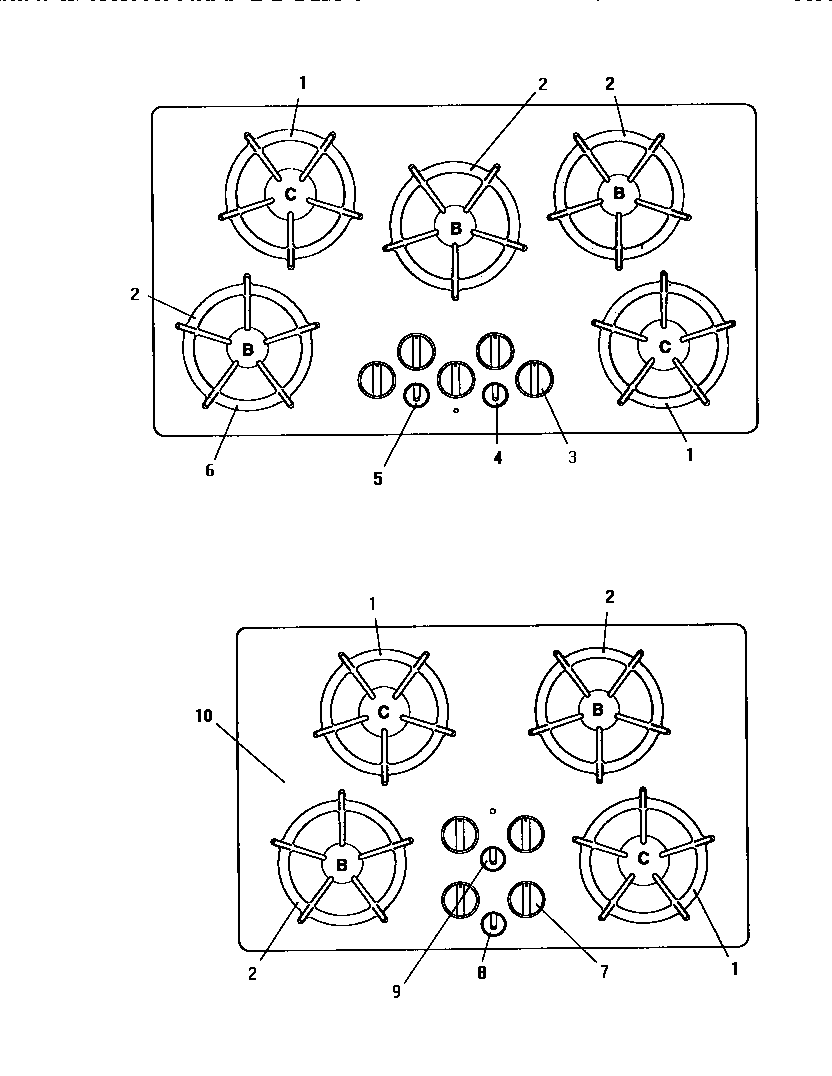 Cooktop (ggn30) (ggn30w) (ggn365) (ggn365w) (ggncv30) (ggncv30w) (ggncv36) (ggncv365) (ggncv365w) (ggncv36w)