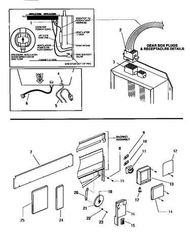 Gear box/snorkel and gear box assembly