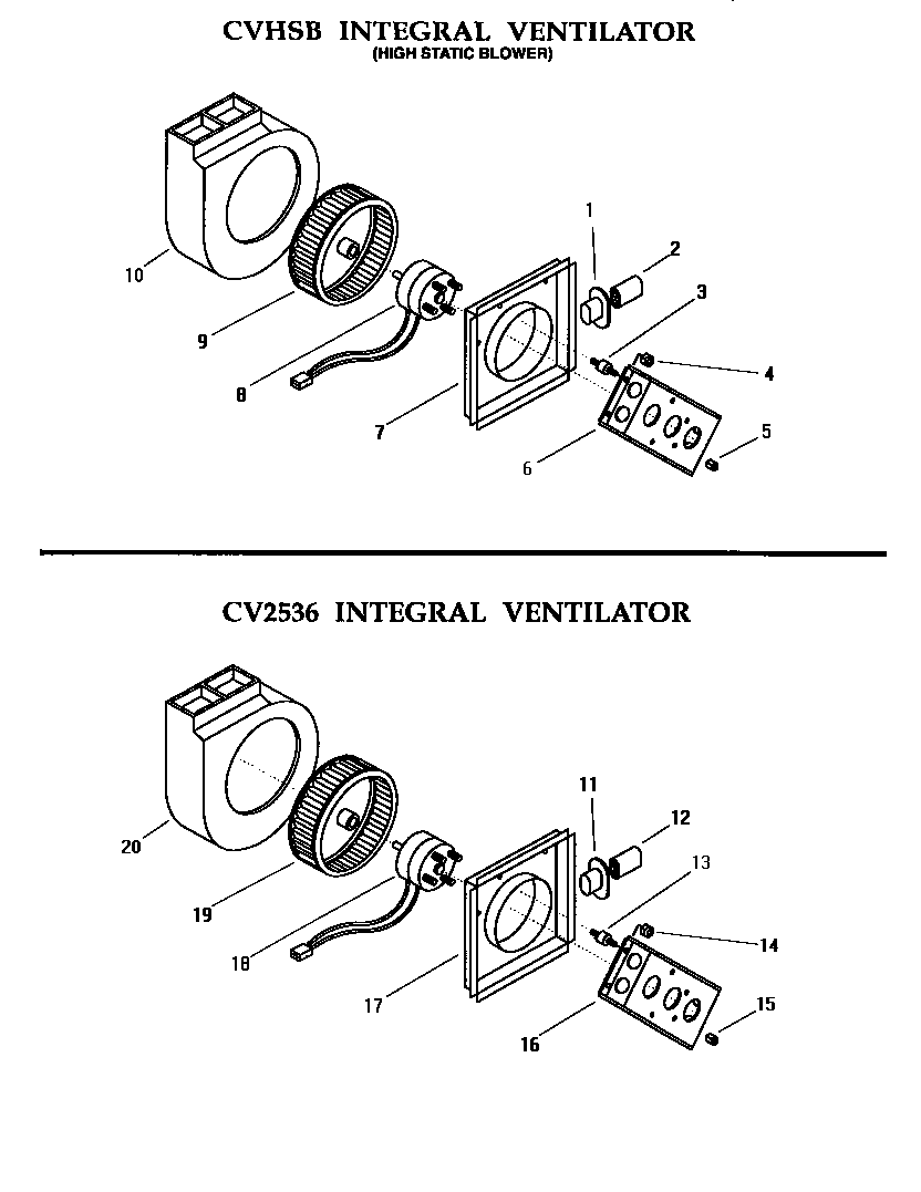 CVHSB & CV2536 INTEGRAL VENTILATOR