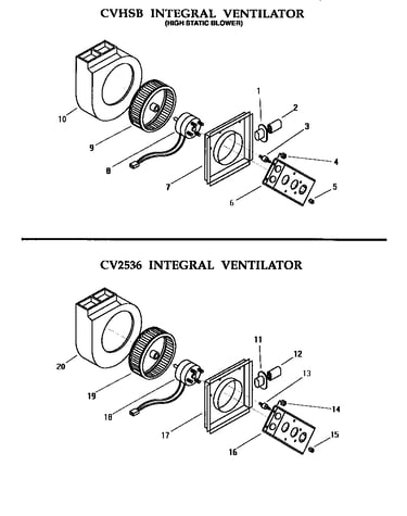 Cvhsb & cv2536 integral ventilator