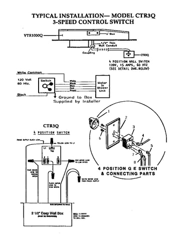 Three-speed control switch