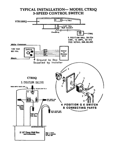 Three-speed control switch