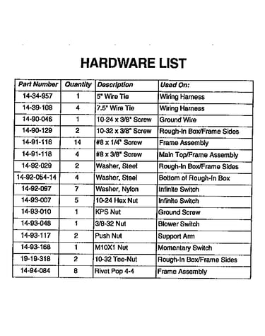 Parts diagram