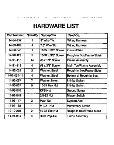Parts diagram