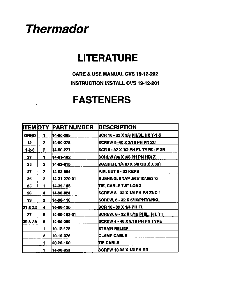 FASTENERS
