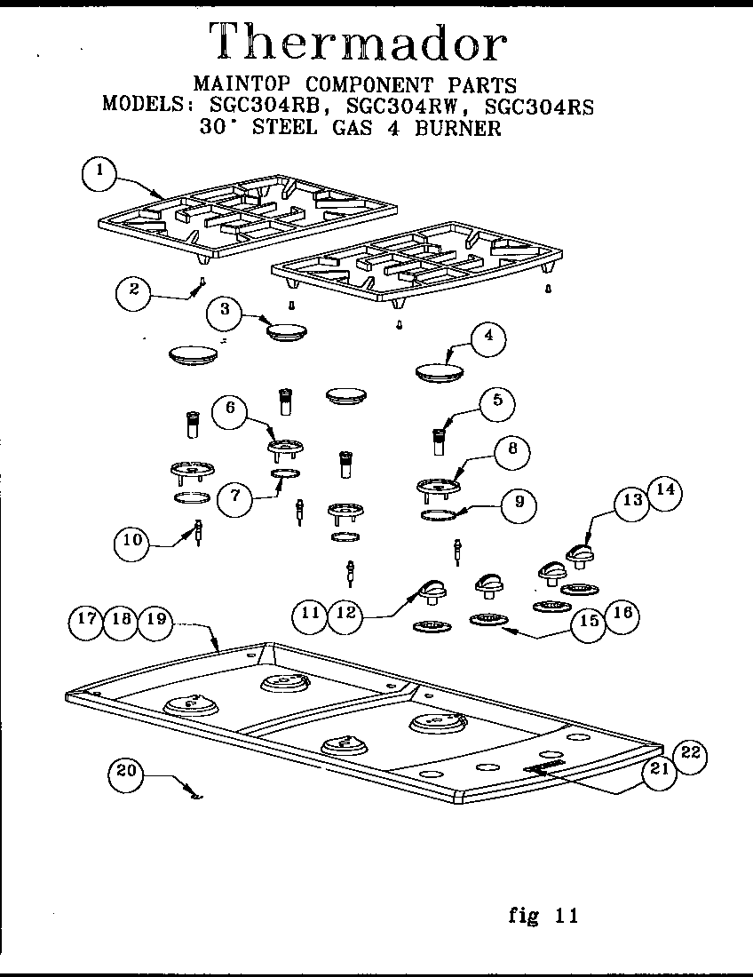 MAINTOP COMPONENT PARTS