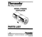Thermador VTN600Q front cover diagram