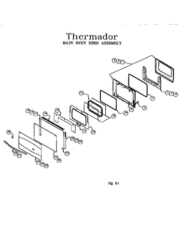 Main oven door assembly