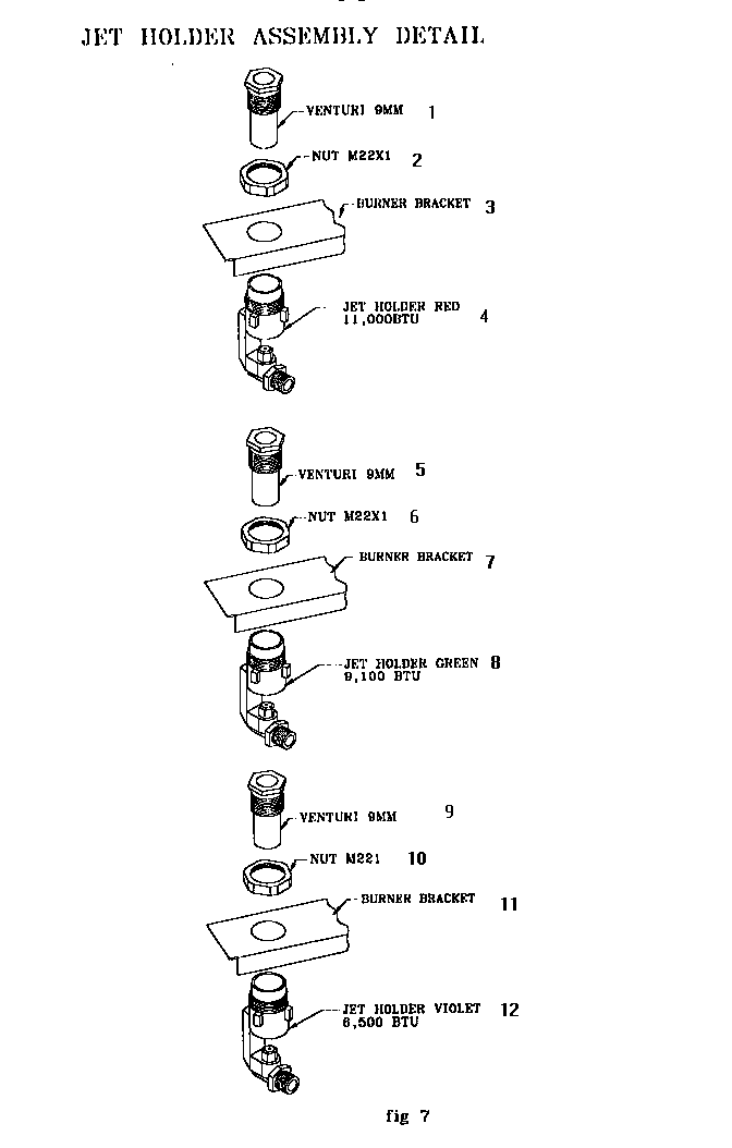JET HOLDER ASSEMBLY DETAIL