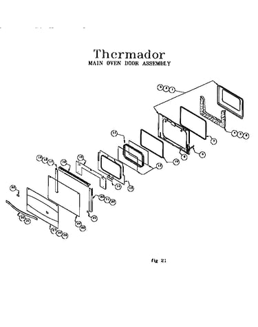 Main oven door assembly
