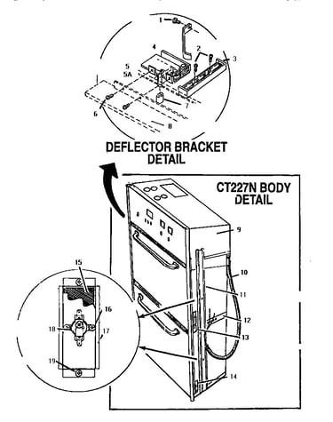 Deflector bracket detail