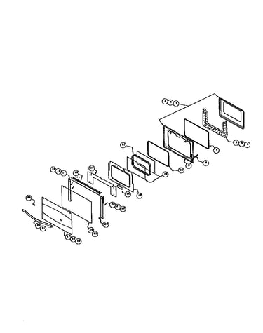 Main oven door assembly