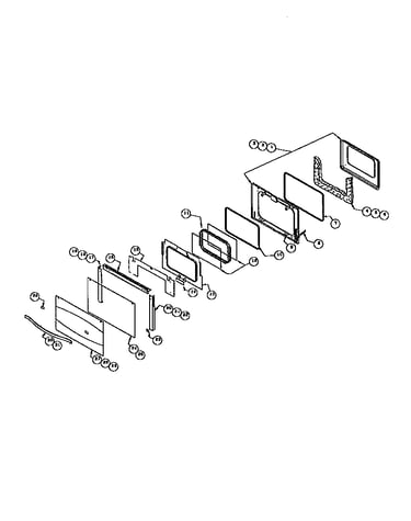 Main oven door assemby