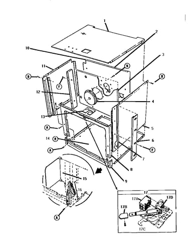 Oven body assembly-front view